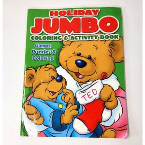 Holiday Jumbo Coloring & Activity Book Games Puzzles Bendon 2007 Christmas Kids